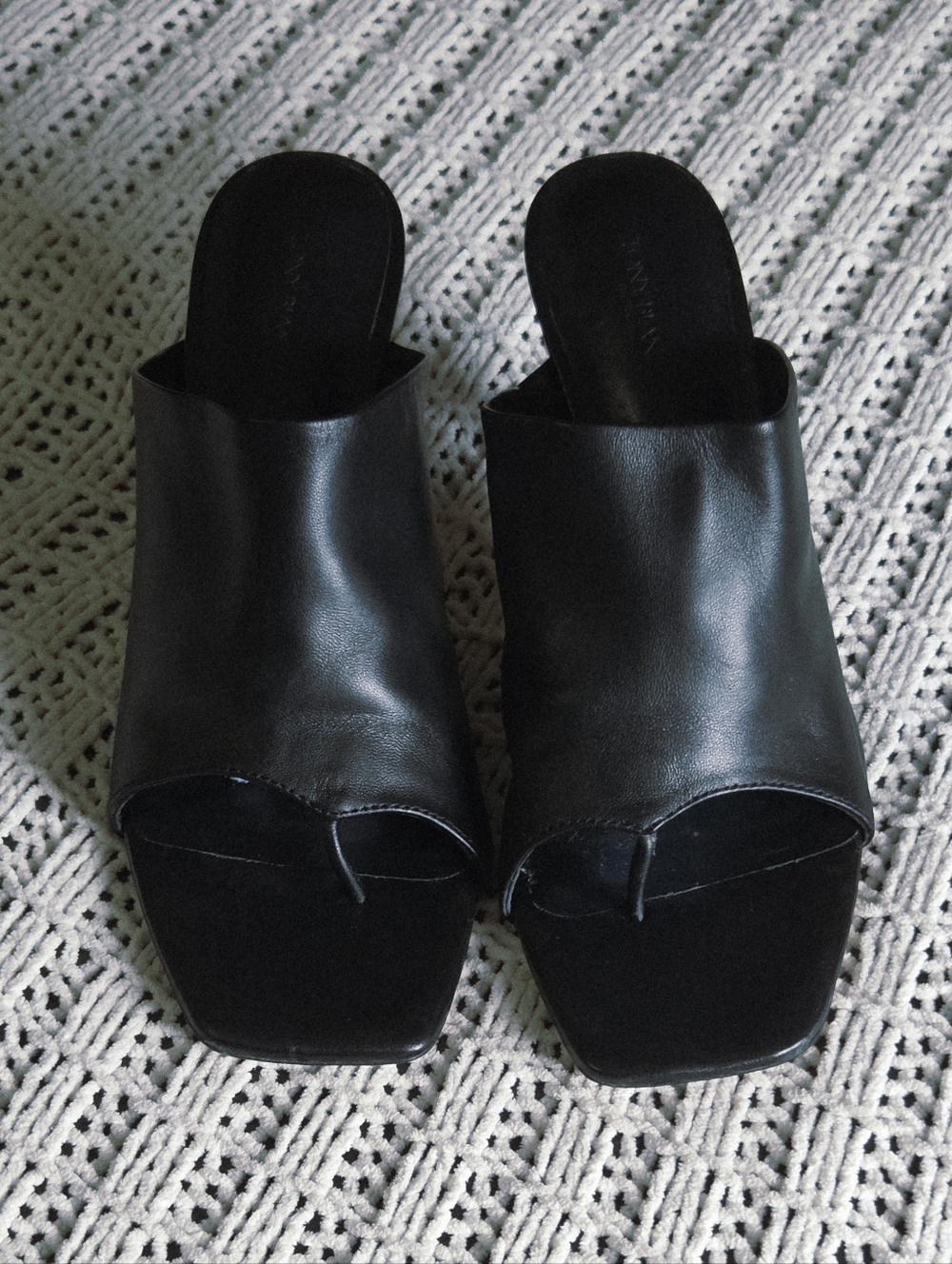 Tony Bianco Black Leather Sandal Size 7